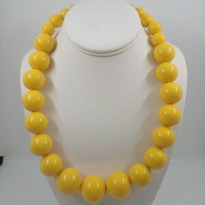 LYNDELL NYC Large Chunky Yellow Graduated Bead Necklace.
